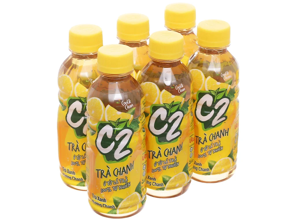 6 chai trà xanh C2 hương chanh 225ml 6 chai trà xanh C2 hương chanh 225ml