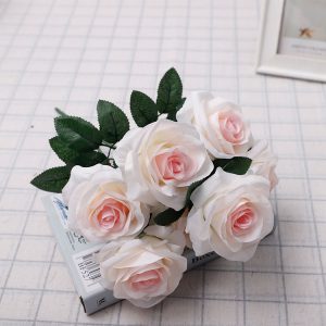 Hoa hồng vải lụa bụi 7 bông