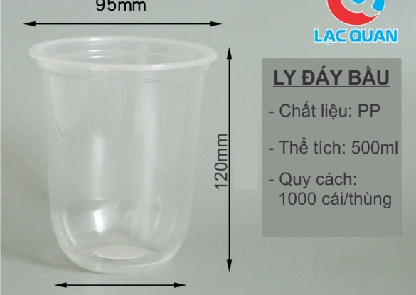 LY NHỰA ĐÁY BẦU 500ML LY NHỰA ĐÁY BẦU 500ML